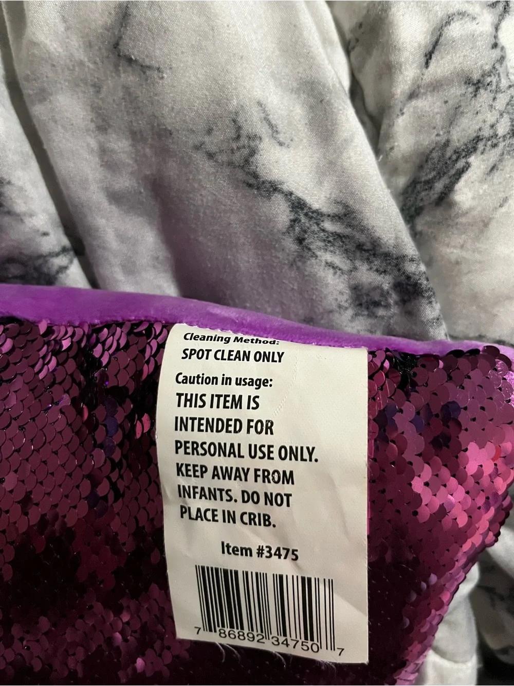 Purple Sequin Women’s Bath & Body Plush Pillow